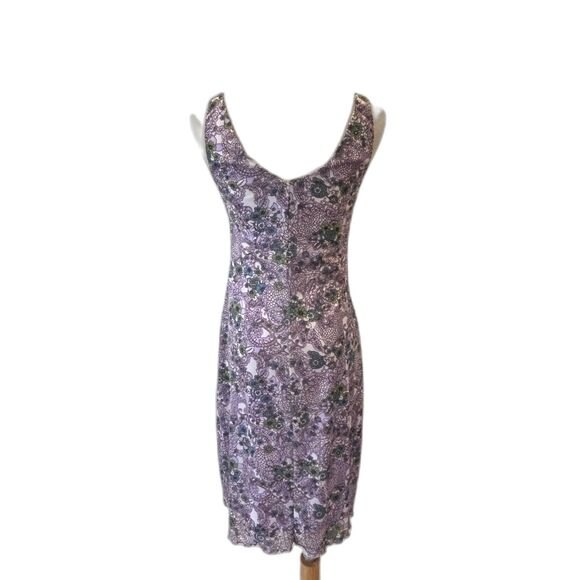 Vintage Y2k Xhilaration Slip Dress Purple Paisley Midi Stretch Lined Medium - Picture 2 of 7